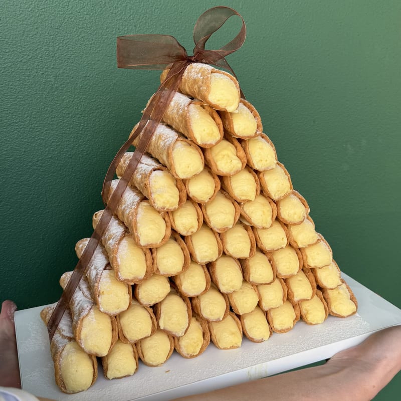 Cannoli Tower, from the Special Occasions range at Corica Pastries, Northbridge